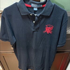 Polo by Ralph Lauren Black Polo Shirt with Red Logo